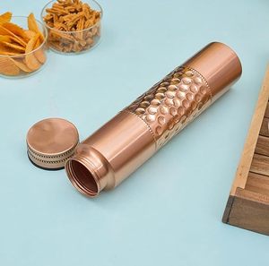 Premium 500ml Copper Temba <b>Bottle</b> Durable Rust-Proof Anti-Oxidant Direct Thermal Middle Hammered Finish Gym Direct <b>Drinking</b> - Product Image 6