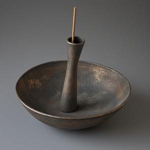 Juego de quemador de incienso de latón pulido antiguo con detalles florales grabados Diseño de Arte Moderno Uso doméstico aromático Portátil - Product Image 1