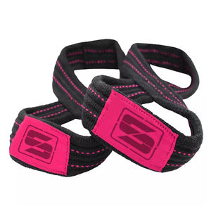 Equipo de entrenamiento de seguridad de gimnasio personalizable Figura 8 Correas de algodón/poliéster para levantamiento de pesas Equipo de goma con logotipo personalizado - Product Image 5