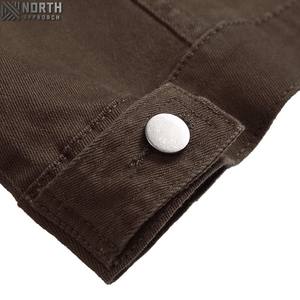 Nouveau modèle Veste d'hiver pour homme avec col tournant unique, manches longues et veste en jean respirante, technique unie - Product Image 6