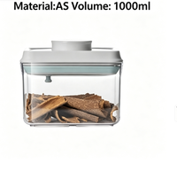 Conteneur de stockage alimentaire hermétique en plastique sans BPA, écologique, empilable, 1000 ml, pour garde-manger, vente en gros OEM