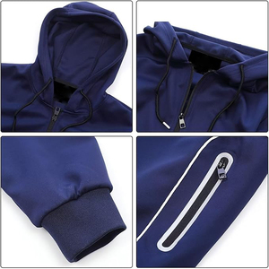 Conjunto Deportivo para Hombre, Sudadera con Capucha y Pantalones Deportivos, Estilo Informal, con Cierre - Product Image 3