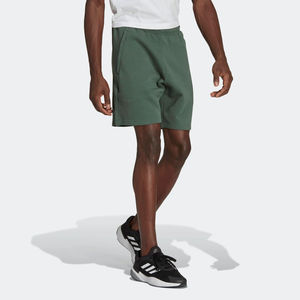 High Quality Elastic Waist Casual Sports <b>Shorts</b> 70% Cotton 30% Recycled Polyester Eco-Friendly Regular Fit Oxide <b>Green</b> Solid - Product Image 1