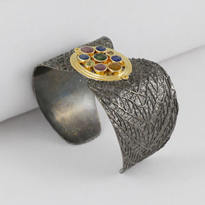 Pulsera de Zafiro Chapada en Oro al por Mayor de la India para Mujer, Compromiso, Boda, Aniversario, Fiesta - Product Image 2