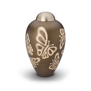 Mariposa Impreso Bronce Acabado Metal Adulto Cremación Urnas Ataúd para cenizas humanas Ecológico Durable - Product Image 1