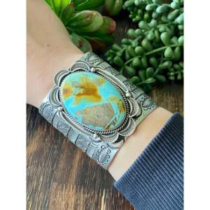 Alex Sanchez Natural Royston Turquoise Sterling Silver Cuff Bracelet - Product Image 2