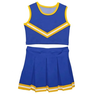 Wholesale Toddler Girls Cheerleader Uniform V-Neck Vest and Pleated <b>Skirt</b> 2Pcs Yoga Sports Outfits - Product Image 1