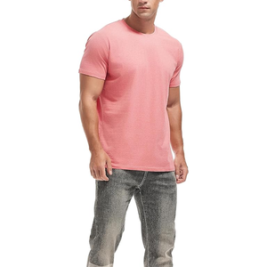 Camiseta clásica de lona de algodón 100% para hombre, manga corta, cuello redondo, diseño de cuello redondo, patrón sólido, caída suave ajustada para polos - Product Image 2