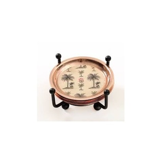 Dessous de verre en cuivre de qualité supérieure, forme carrée et ronde personnalisée avec support fait à la main pour Offre Spéciale - Product Image 6