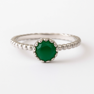 Classy Fine Jewelry Bohemian Rhodium Plated Green Onyx Bezel <b>Set</b> <b>Ring</b> <b>Silver</b> Band Women's Wedding Engagement Party Everyday Gift - Product Image 1