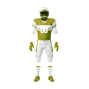 Uniforme de football américain de haute qualité 100% polyester, personnalisable, vêtements d'équipe en gros, faible MOQ, respirant, manches courtes - Product Image 5