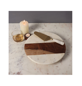 Diseño clásico de madera y mármol Lazy Susan organizador de cocina de forma redonda giratorio Lazy Susan al costo más bajo superventas - Product Image 5