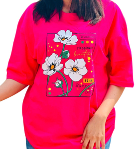 เสื้อยืดผู้หญิงลำลอง ลายเรียบ แขนครึ่งตัว ทรงหลวม ไหล่ตก คอกลม ระบายอากาศได้ดี ผ้าผสมสแปนเด็กซ์/คอตตอน พิมพ์ลายซิลค์สกรีน - Product Image 6