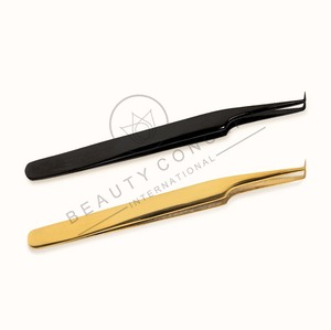 Pince à épiler en acier inoxydable avec embouts en fibre pour extensions de cils de volume pince à épiler marque privée - Product Image 4