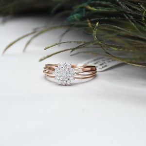 Anillo de oro sólido de 14 quilates certificado IGI, Diamante de corte brillante Natural, joyería fina minimalista para mujer, boda elegante para todos los días - Product Image 1