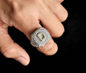 Bague avec lettre initiale D en diamant la plus demandée pour les cadeaux d'anniversaire ou de la Saint-Valentin ou les célébrations à bon prix - Product Image 2