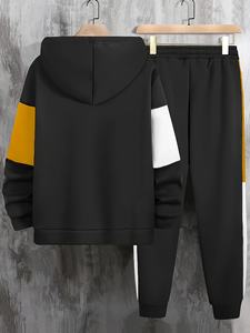 Unisex Two-Piece Spring Outdoor Activewear Set <b>Short</b>-<b>Sleeved</b> Zippered Hooded <b>Jacket</b> Drawstring Pants Solid Breathable Quick-Dry - Product Image 2