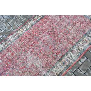 3.8x6.8 ft Turkish Rug, Vintage Area Rug, <b>Red</b> Moroccan <b>Wool</b> Rug - Product Image 5