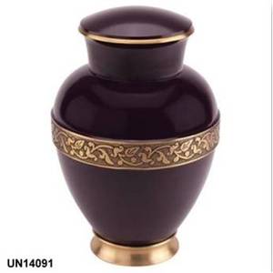 Élégantes urnes de crémation en fer faites à la main, en forme ronde, pour les fournitures commémoratives imprimées, prix de gros - Product Image 2