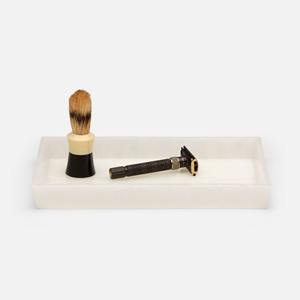 Plateau rectangulaire en résine blanche solide fait à la main plat sans danger pour les collations à salade de fruits et la décoration de table à manger - Product Image 1