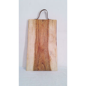 Handcrafted Great Quality Acacia <b>Wood</b> Chopping <b>Board</b> With Leather Handle <b>For</b> Kitchen Use And Food Serving <b>Board</b> On <b>Sale</b> - Product Image 1