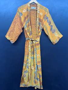 Kimono de Seda Crepé Hecho a Mano para Mujer, Suave y Fluido, de Seda Pura, Estilo Bohemio, para Primavera/Verano, para la Playa, con Cintura Elástica - Product Image 5