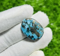 Turquoise iranienne naturelle, cabochon, taille et forme personnalisées, sculpté à la main, effet étoilé, pierre brute pour la fabrication de bijoux, certifié par une tierce partie