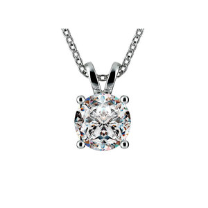 Colgante de Diamante Cultivado en Laboratorio, Corte Redondo, 1.50 Quilates, en Oro Blanco, Claridad G-Vs, Joyería de Compromiso para Mujer - Product Image 5