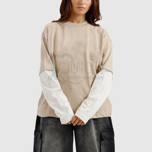 Servicio OEM Diseña Tu Propio Logotipo Camisetas de Verano Ecológicas de Doble Capa para Mujer Impresión Personalizada en Existencia - Product Image 4