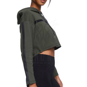 Ropa de mujer Cómodas sudaderas con capucha recortadas Venta caliente Top corto de calidad superior Sudaderas con capucha para la venta - Product Image 4