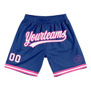 Pantalones cortos de baloncesto Industrie Direct Engro Sportswear Custom Royal White-Pink Authentic Throwback Basketball Shorts - Product Image 1