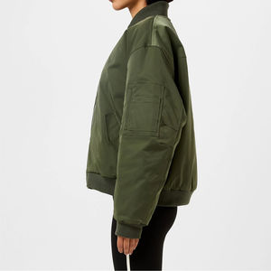 Chaqueta de bombardero de mujer de tamaño adulto hecha a medida, chaquetas de bombardero informales transpirables de buena calidad para mujer para ropa de calle - Product Image 2