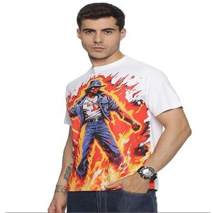 Camiseta de estilo nuevo para hombre de la mejor calidad 2025, estampado de sublimación multicolor, recién llegado, Material de poliéster Beige - Product Image 1