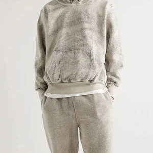 Chándal de lavado ácido para hombre de algodón 100% de alta calidad hecho en Pakistán, talla grande, transpirable, precio barato al por mayor para la temporada de primavera - Product Image 3