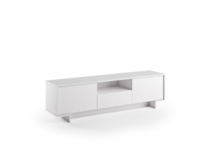 Terraneo <b>TV</b> <b>Stand</b> with 2 Doors and Central Drawer Minimalist Modern Design Floor <b>Mount</b> for Living Room Made in Italy - Product Image 1