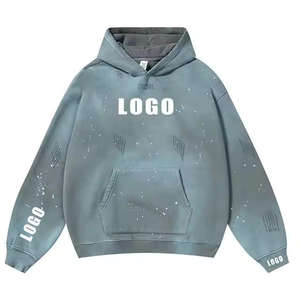 Sudadera con Capucha Personalizada OEM para Hombre, Lavado Ácido, 100% Poliéster, Color Sólido, Sudadera Extra Grande de Alta Calidad al por Mayor - Product Image 1