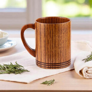 Meilleure vente tasse à bière en bois avec poignée supérieure design créatif logo personnalisable tasse à vin en bois dans les restaurants table décoration de la maison - Product Image 5
