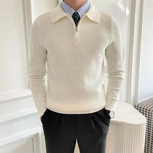 Pulls pour hommes en cachemire personnalisés pour l'hiver pull en laine tricoté de couleur unie vente en gros vêtements chauds de haute qualité faits sur mesure - Product Image 2