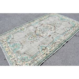 Classique gris vert 5.4x9.2 pieds grande surface tapis turc laine matériel Latex support Patchwork motif abstrait écologique - Product Image 2