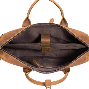 Men's Messenger Luxury Laptop Briefcase Crossbody Genuine Leather Zipper Closure Lightweight Shoulder Casual Bag Variety Colors - Product Image 5