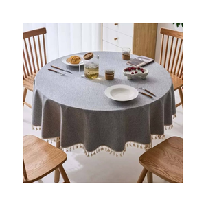 Classic Red Printed Geometric Pattern Cotton Linen Tablecloth Square Machine Washable Rapid Drying Modern Home Dining <b>Cover</b> - Product Image 4