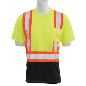Camisetas de seguridad de alta visibilidad de manga corta larga de poliéster Clase 3 más vendidas Camisetas transpirables de secado rápido reflectantes de alta visibilidad - Product Image 1