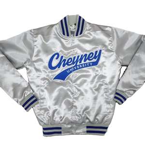 Chaquetas de béisbol de satén personalizables de alta calidad Estilo universitario con cuello con capucha Técnica de sublimación al por mayor con forro - Product Image 1