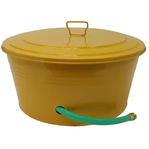 Porte-bobine de tuyau d'incendie pot de tuyau d'incendie équipement de lutte contre l'incendie enrouleur de tuyau d'incendie Designer cuivre métal planteur tuyau rustique gratuit - Product Image 2