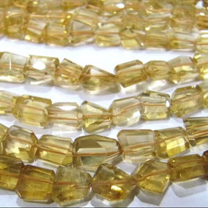 Cuentas de 8mm a 10mm cortadas con láser en forma de pepita de citrino natural, hebra de cuentas para hacer joyas de 8 pulgadas de largo vendidas por hebra - Product Image 1