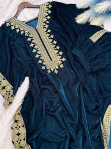 Dhoti salwar ชุดอินเดียแบบดั้งเดิมผลิตจากผ้ากำมะหยี่เส้นใยวิสคอส - Product Image 4