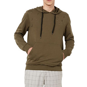 Sweat à capuche d'hiver personnalisé pour la chasse, coton 420GSM, vintage, effet usé, fermeture éclair, épaules tombantes, coupe ample, homme - Product Image 1