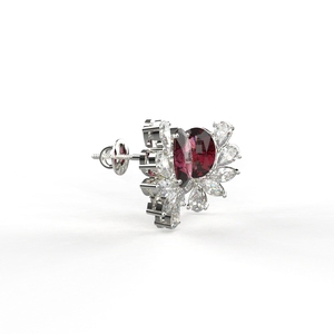 Avarta Gold Ruby Moissanite Stud Pendientes - Product Image 2