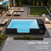 Piscine extérieure en fibre de verre sur structure en acier de 20 pieds ou 40 pieds, avec spa chauffant et accessoires pour piscine conteneur