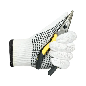 Gants en cuir polycoton tricotés à pois en PVC noir à prix d'usine Gants de protection de l'industrie de la construction de sécurité - Product Image 6